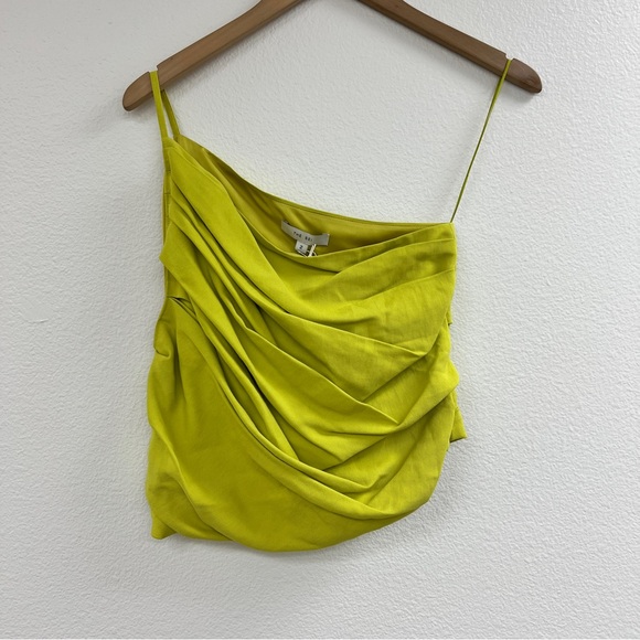 NWT Lime Green The Sei Draped Ruched Camisole Tank Top Sz 2 - Picture 1 of 8